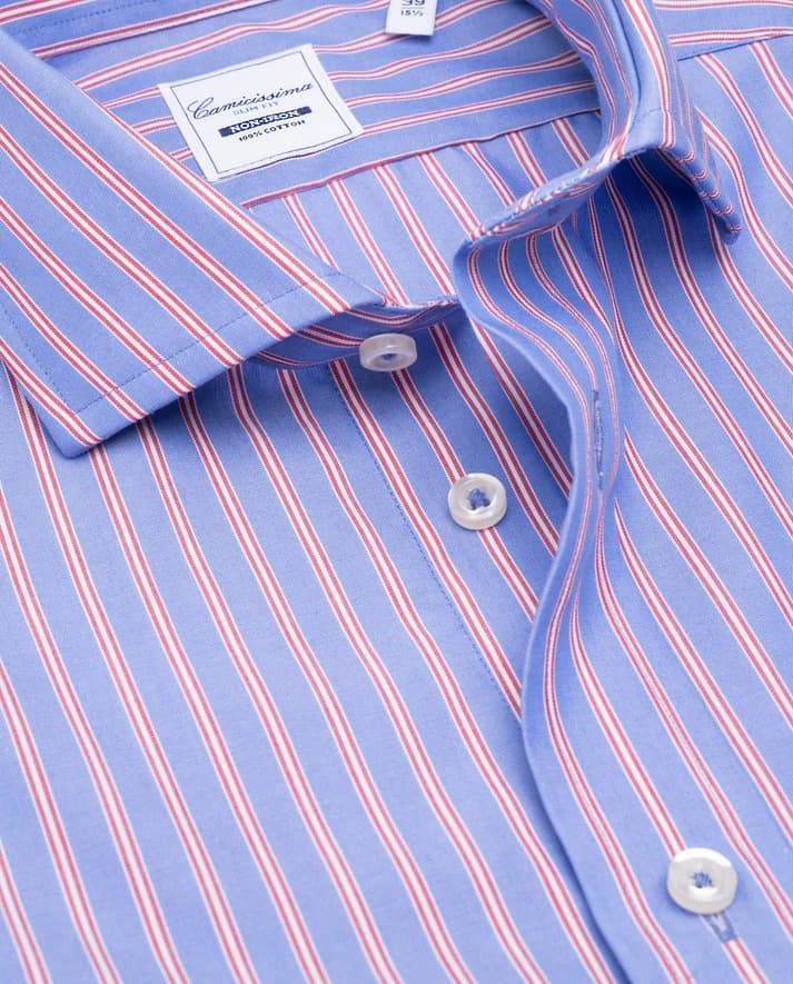 Camicissima Men’s Pink Non-Iron Permanent Slim Fit Cotton Shirt - Thumbnail 3