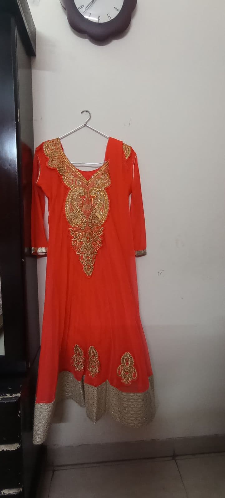 Beautiful Red & Golden Embroidered Anarkali/Kurti – Excellent Condition - Thumbnail 2