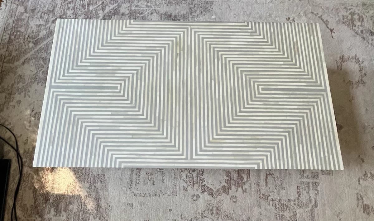 Anthropologie Savi Striped Inlay Petite Coffee Table - Thumbnail 2