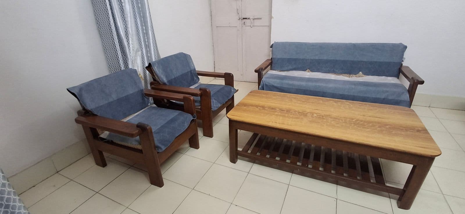 Teakwood sofa set -5 seater - Thumbnail 3