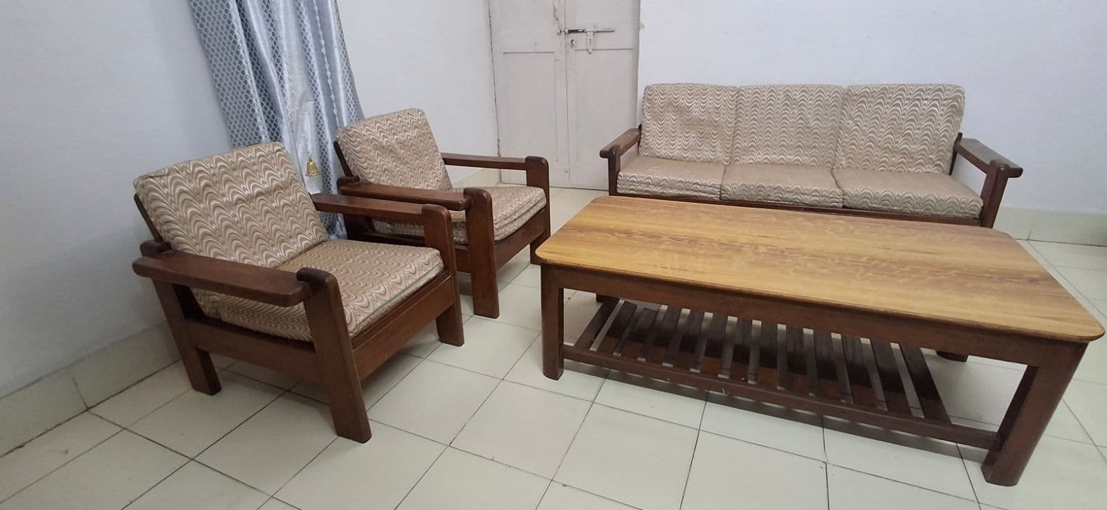 Teakwood sofa set -5 seater - Thumbnail 2