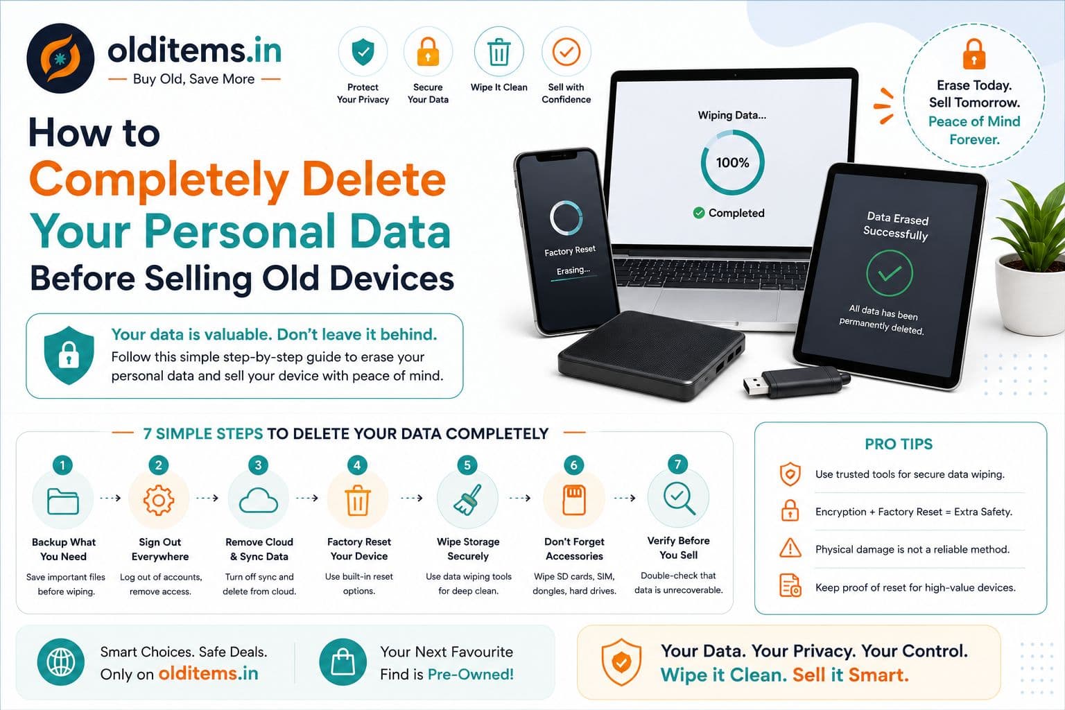 How to Completely Delete Your Personal Data Before Selling Old Devices