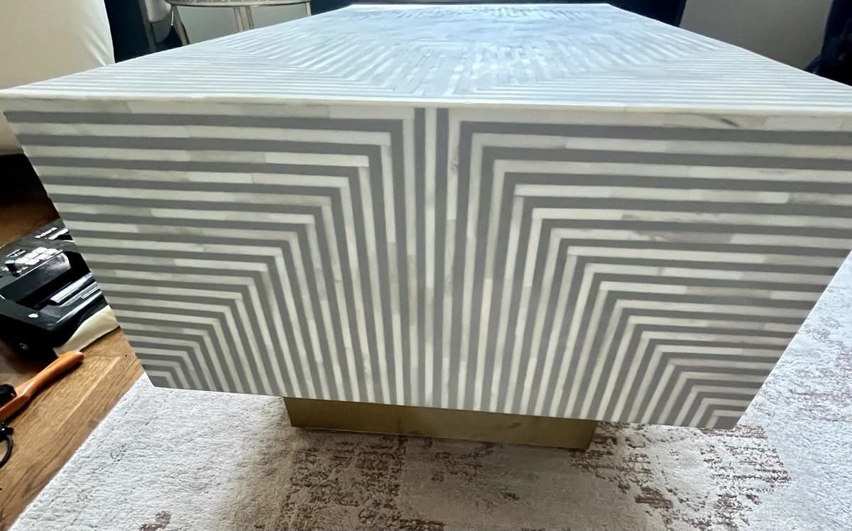 Anthropologie Savi Striped Inlay Petite Coffee Table for sale in Mumbai, Gujarat