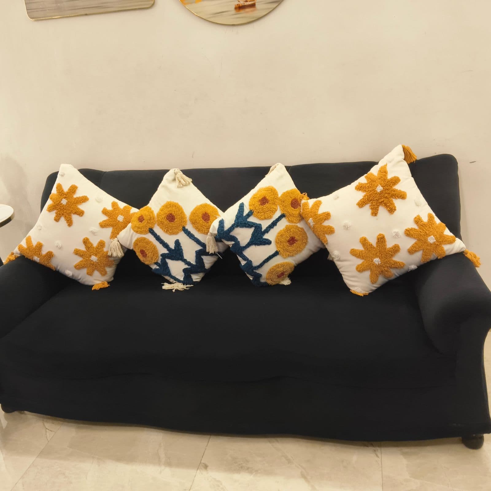 7 sear sofa set with wooden tea table - Image 1